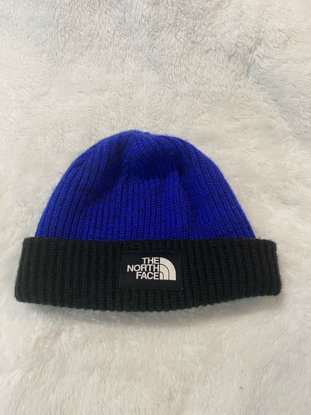 The North Face Royal Blue and Black Folded Cuff Beanie